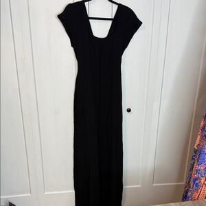 Smash + Tess Classic Black Organic Cotton Jumpsuit PTP 18 - XS-Med - has pockets